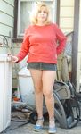 Naughty chubby wife Monica stripping and showing her shaved twat - Photo #8