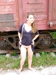 Horny brunette showing her naked body in public - Photo #4