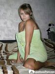 Teasing blonde teen shows tits and pussy - Photo #1