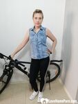 Beautiful babe gets naked by her bike - Photo #1
