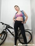 Beautiful babe gets naked by her bike - Photo #3