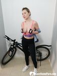Beautiful babe gets naked by her bike - Photo #6