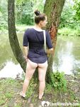 Girlfriend outdoors decides to pleasure herself passionately - Photo #1