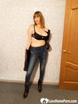 Horny MILF strips jeans to masturbate passionately - Photo #17