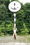 Lovely blonde posing naked at the water station - Photo #8