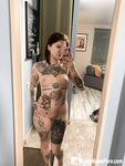 Tattooed babe taking selfies with amazing angles - Photo #7