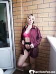 Incredible MILF displaying her tits by the window - Photo #4