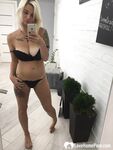 Horny blonde loves showing off her bust - Photo #1