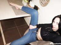 Naughty babe from the office shows her tits - Photo #5