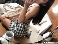 Hot schoolgirl reveals her tits in the mirror - Photo #14