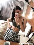 Hot schoolgirl reveals her tits in the mirror - Photo #16