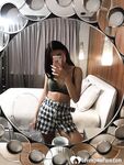 Hot schoolgirl reveals her tits in the mirror - Photo #17