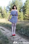 Amateur mom in stockings fools around in dirt - Photo #5