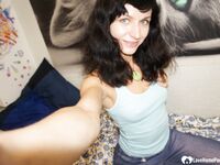 Brunette hairdresser showing off her hot skinny figure - Photo #10