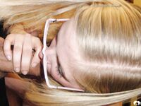Blonde with glasses knows how to suck dick - Photo #8
