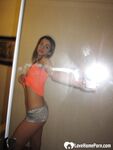 Astonishing skinny brunette flashes her juicy titties - Photo #4