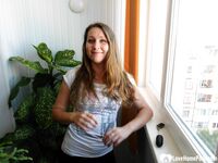 Sister's friend plays with a big plug - Photo #14