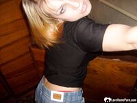 Horny babe shows off her red panties - Photo #7