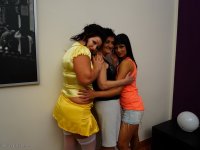 Young lesbian babe participates in a kinky threesome with two horny grannies - Photo #2