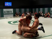 Muscular lesbian women wrestle in bikinis during a tag team match - Photo #18