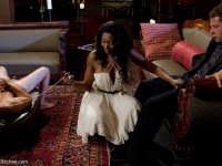 Ebony beauty Nyomi Banxxx gives a blowjob while her slave is eating her muff - Photo #3