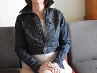 Older woman Kat Kitty removes a denim jacket and lingerie to pose nude - Photo #5
