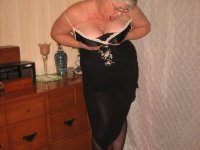 Overweight nan Girdle Goddess strips to her footwear in front of a dresser - Photo #7