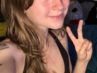 Sweet teen with a gap in her front teeth shows her underwear on a bed - Photo #12