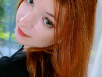 Redhead teen with long hair holds her big boobs while showing her pussy - Photo #2
