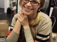 Cute nerd Penny Pax gets her face roughly dicked and covered in jizz - Photo #1