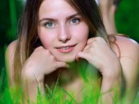 Big titted teen Dakota Pink strips her wonderful dress & poses naked outdoors - Photo #17