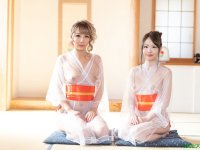 Petite Japanese pornstars Nanako Asahina & Runa fuck in a steamy threesome - Photo #1