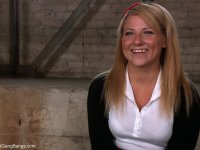 American schoolgirl Casey Cumz getting spit roasted in a wild BDSM gangbang - Photo #2