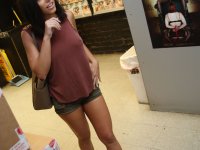 Black dick lover Adriana Chechik fingers pussy close up in gloryhole room - Photo #4