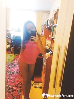Hot girlfriend displaying her legs and ass