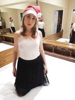 Sensational MILF teases in stockings for Christmas