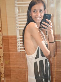 Skinny babe teases with her small tits