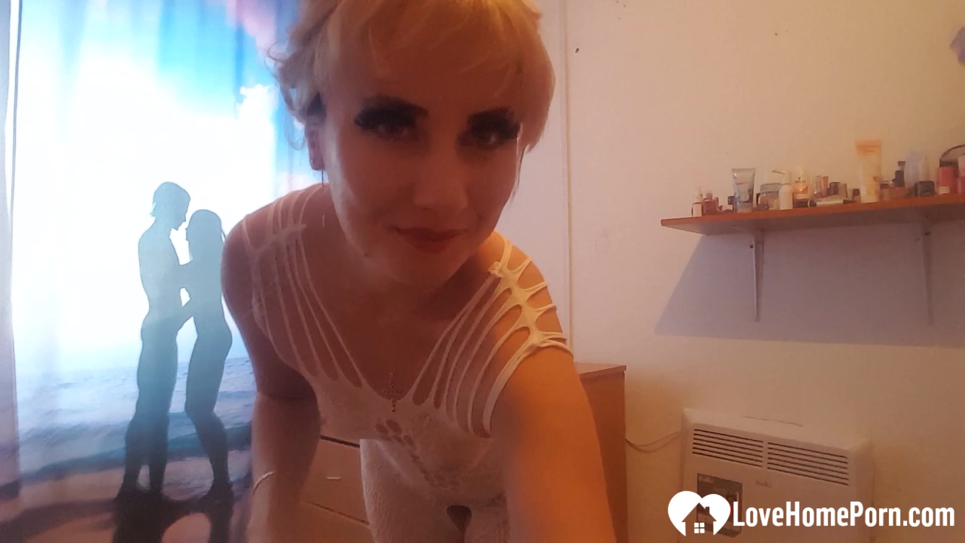 Horny teacher pleasures her cunt with fingers