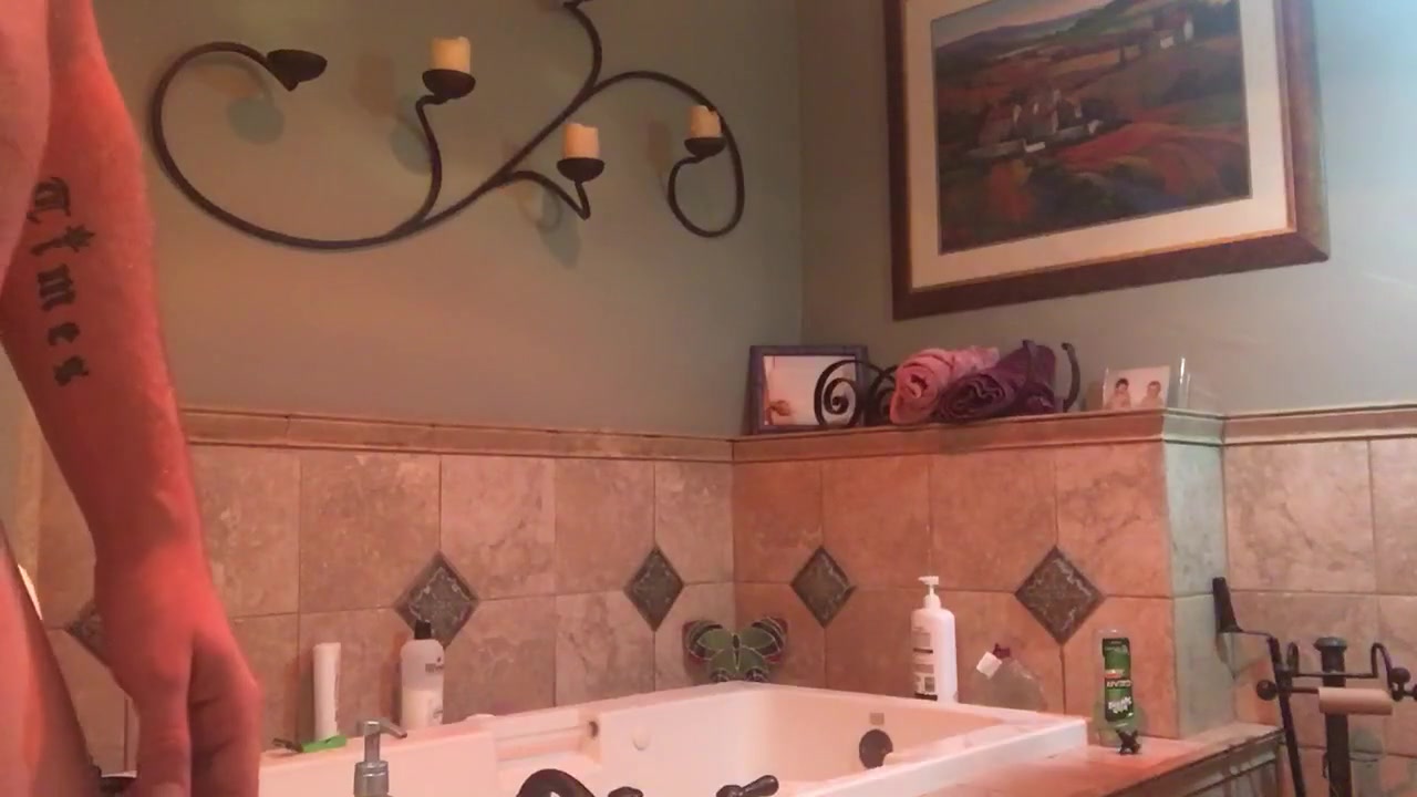 Tattooed bookworm home movie fucked in the bathroom