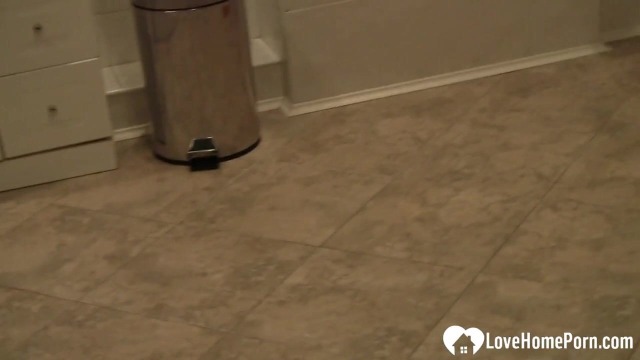 Interrupting her bath for an amazing blowjob
