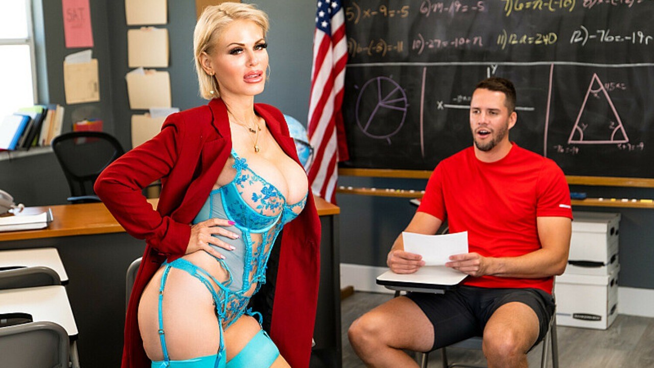 NaughtyAmerica: Big tit blonde Casca Akashova gets naughty in the classroom on PornHD