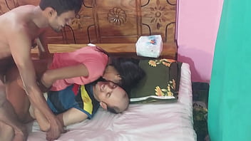 Black Girl in her first Threesome Bengali bikini hot cute beautiful girl and two boys New year Fuck