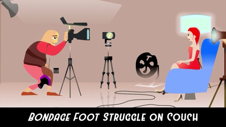 On the couch Bondage Struggle