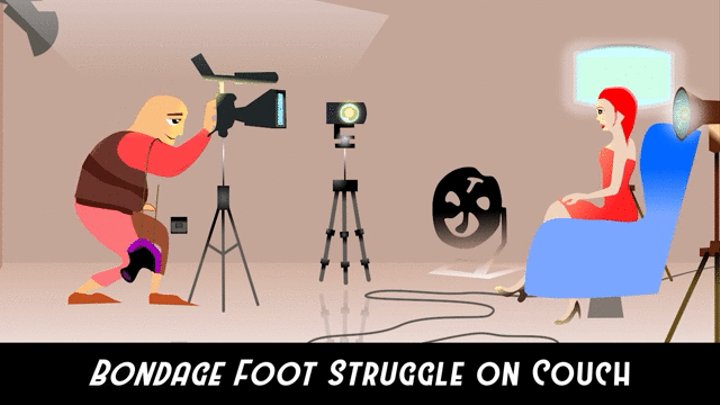 On the couch Bondage Struggles