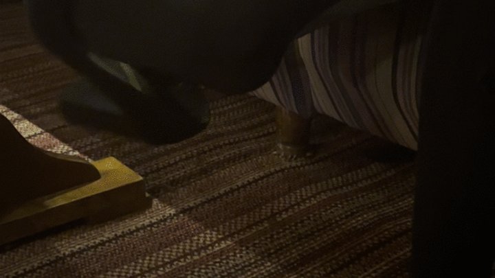 Shoe danglign with a dropped shoe