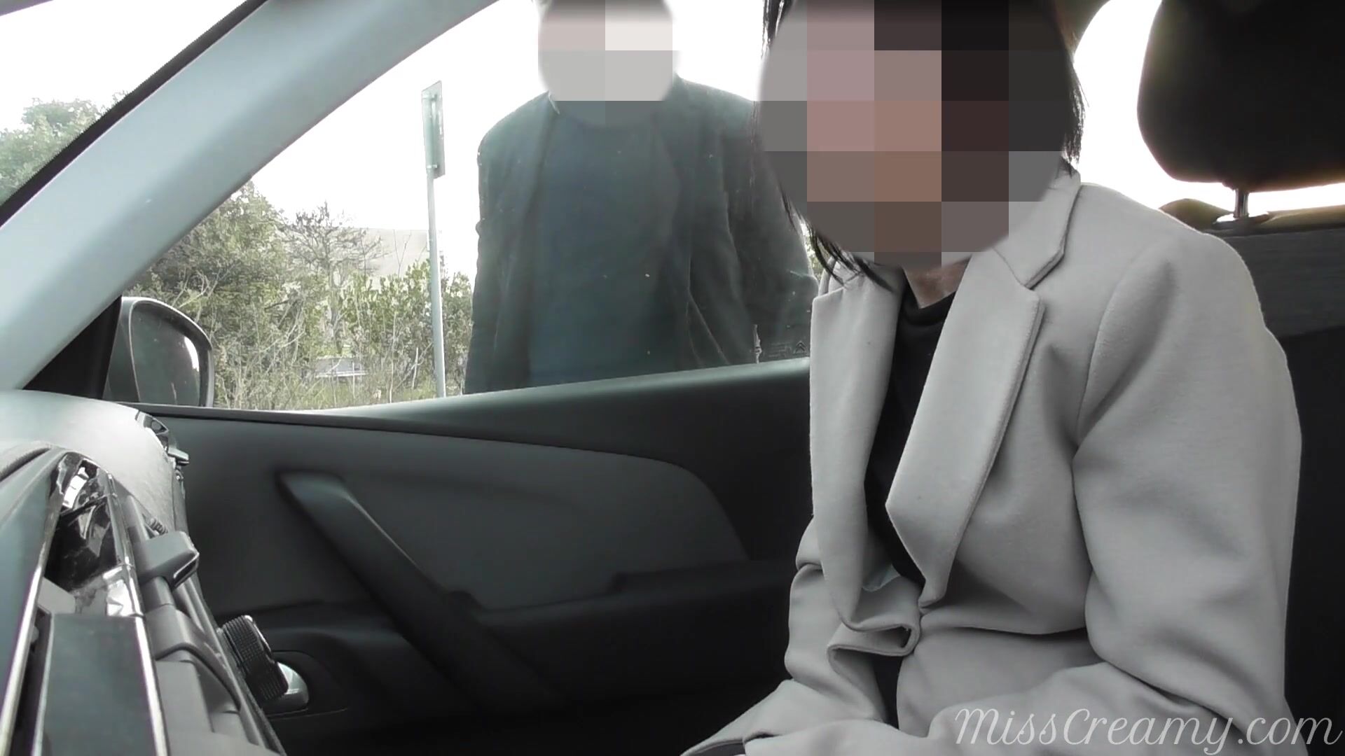 Dogging my wife in public car parking and jerks off an voyeur after work - MissCreamy pic